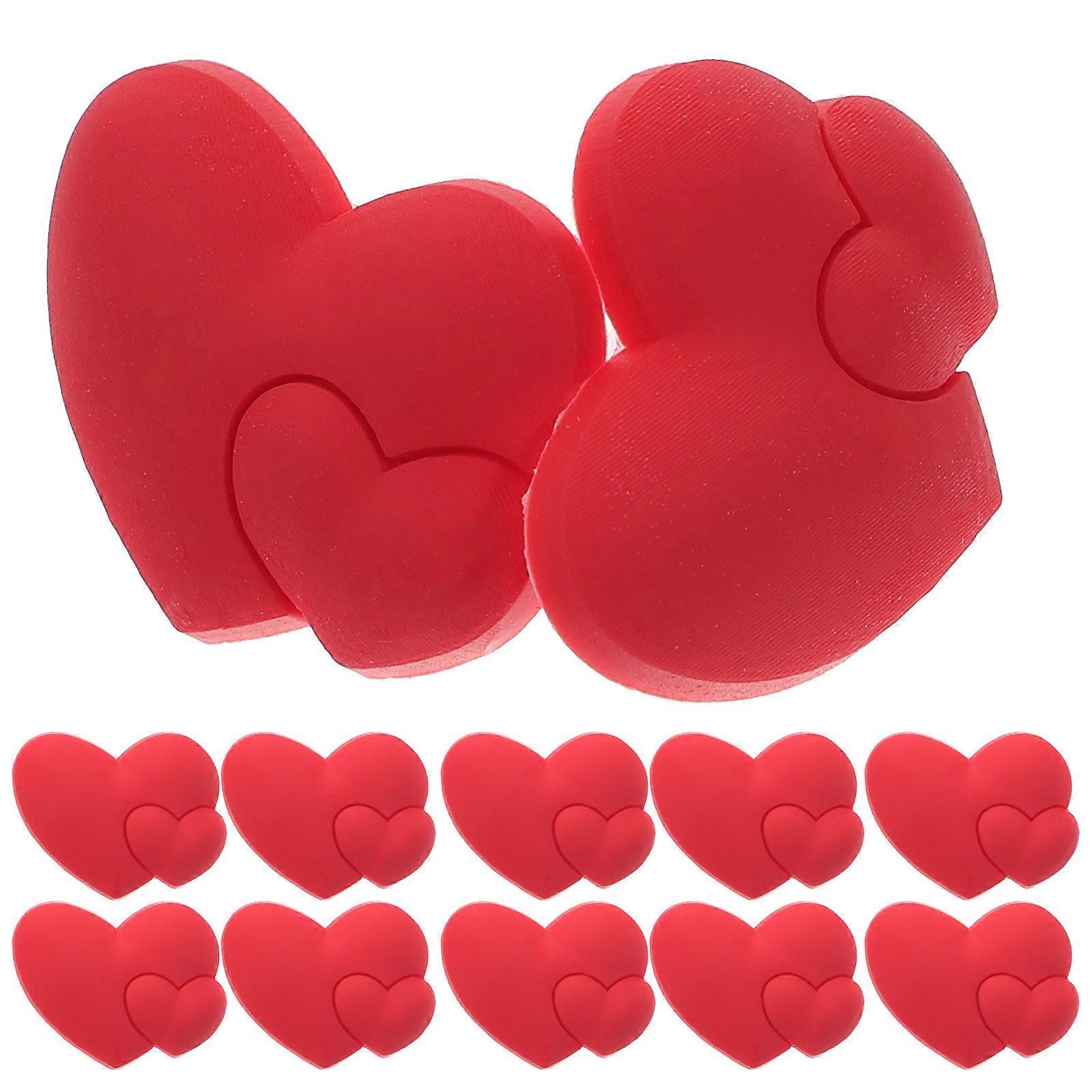 Silicone Straw Decoration Heart Shape Party Adornment 60Pcs Set