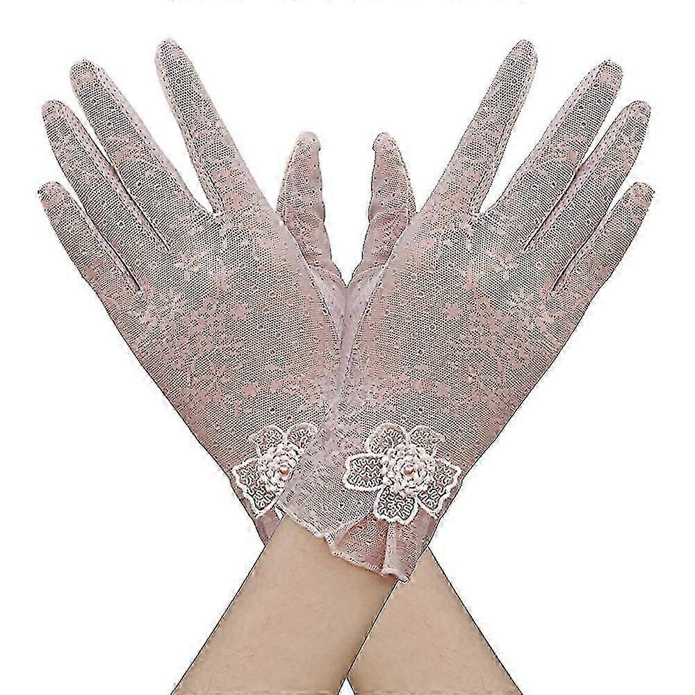 Floral Lace Gloves For Wedding Opera Party Flapper Lace Gloves Stretchy Adult Sizewomen's Spring And Summer Thin Touch Screen Gloves Sunscreen Gloves