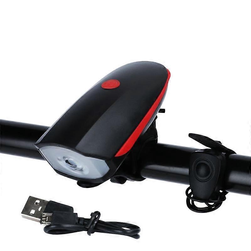 3 in 1 Multifunctional Bicycle Headlight Portable Waterproof Flashlight with Bell for Riding (Rechar