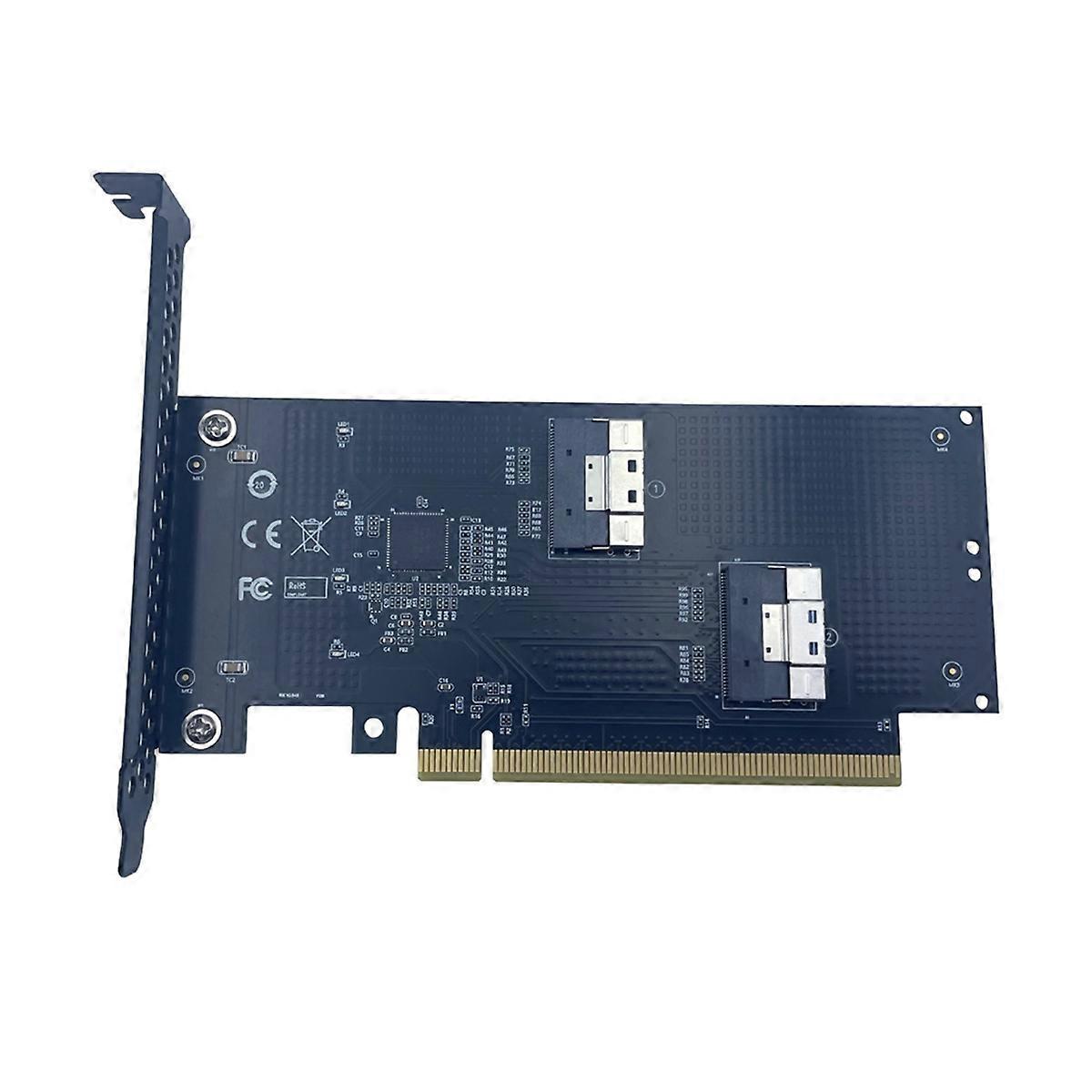 2Port PCIE 4.0 16X to SlimSAS SFF-8654 Adapter Card Graphics Card