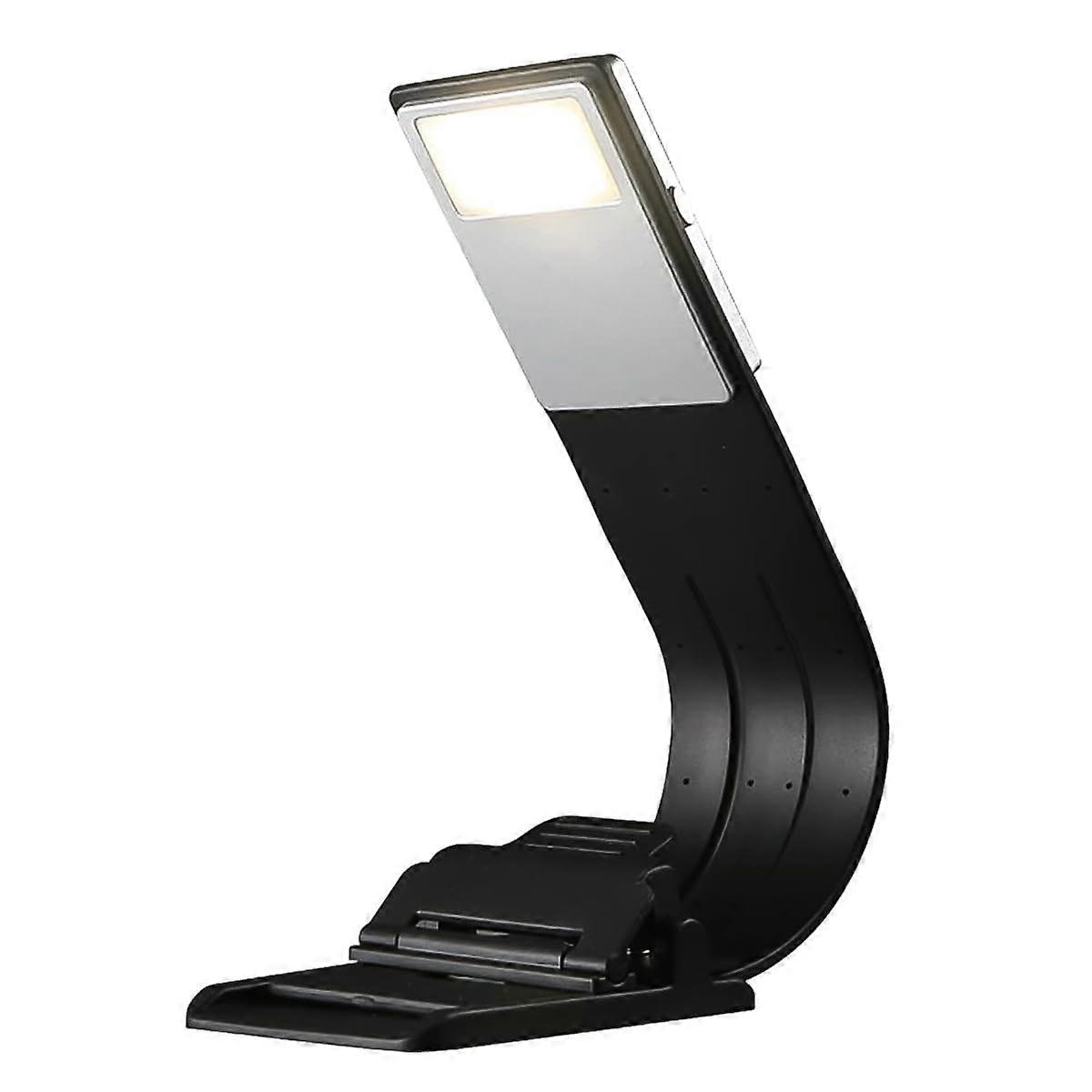 Portable Reading Lamp Black USB Rechargeable 3Level Brightness, Bedside Reading Light For Travel Camping