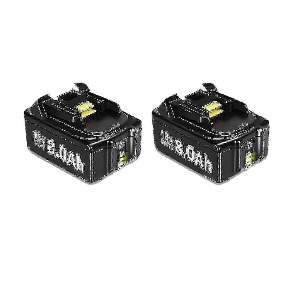 2 Pack 8.0ah BL1860B 18V Battery Replacement for Makita 18V BL1860 Cordless Tools Lithium Ion Rechargeable Power for Tool Operation