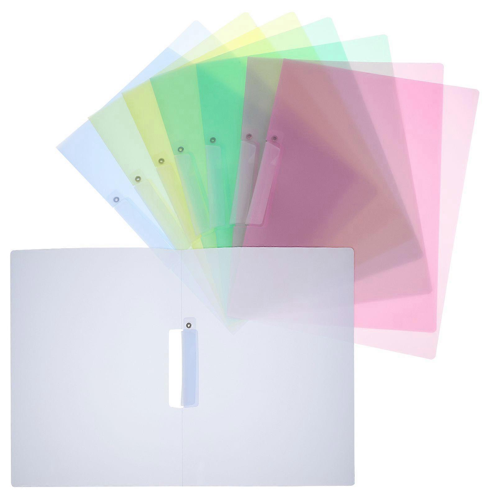 8pcs File Folders A4 Size: Plastic Folders with Swing Clip - Report Covers Presentation Binder for School Business Office Supplies