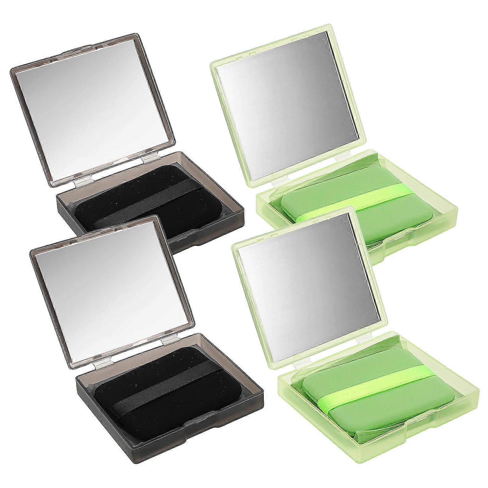 Portable Oil Absorbing Sheets for Face with Puff and Mirror 4Sets