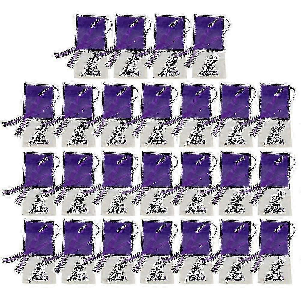 50 Pcs Lavender Sachets with Floral Printing for Relaxing - Empty Fragrance Pouches
