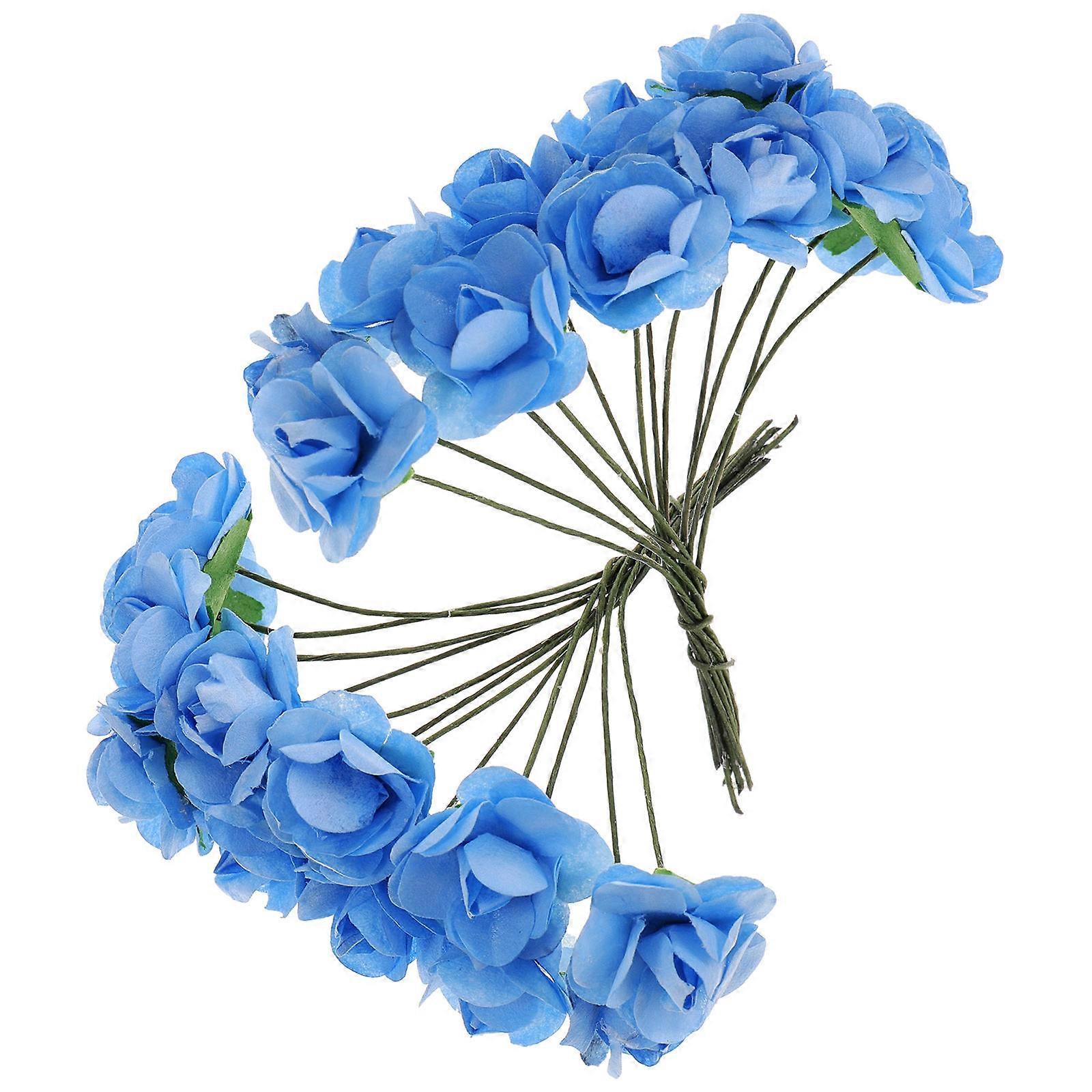 Artificial Paper Flower Ornament for Decor 432Pcs Blue Simulation