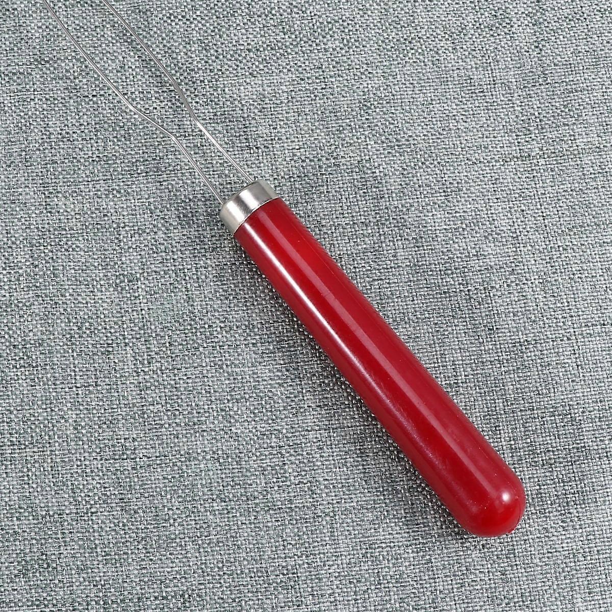 3Pcs Plastic Handle Stainless Steel Button Hook Helper Grip Button Hook Button Assist Device Red Pattern Yellow Pattern Blue Pattern