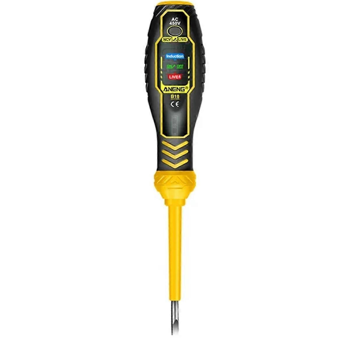 B18 Multifunctional Professional Electrician ColorLight Voltage Display Wire Breakpoint Detection Smart Screwdriver Tool,C