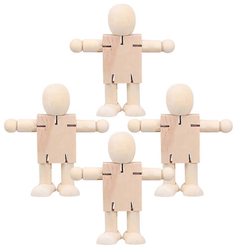 Wooden Robot DIY Graffiti Dolls 16Pcs for Creative Craft Projects