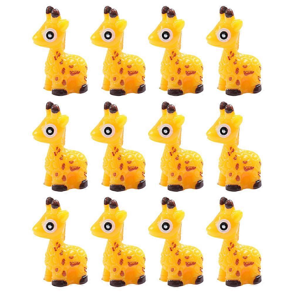 DIY Enthusiasts Micro Landscaping Decoration 36 Pcs Miniature Deer Ornaments In Yellow Color For Scene Layout