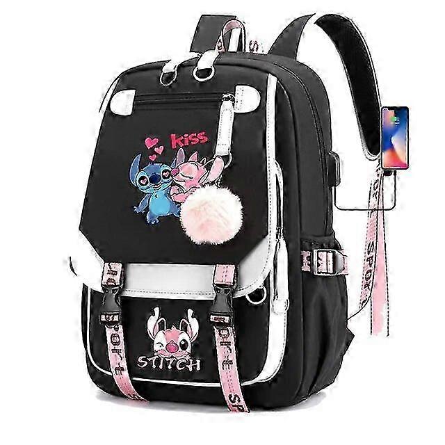 Stitch Boys Girls Kids School Book Bags Women USB Bagpack Teenagers Canvas Travel Student Backpack Backpacks 2025