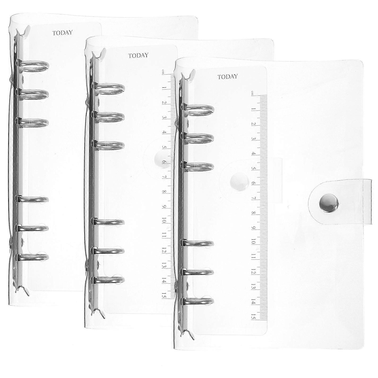 Transparent Clear Binder Cover for Protection Use 15Pcs PVC 6-Ring Notebook