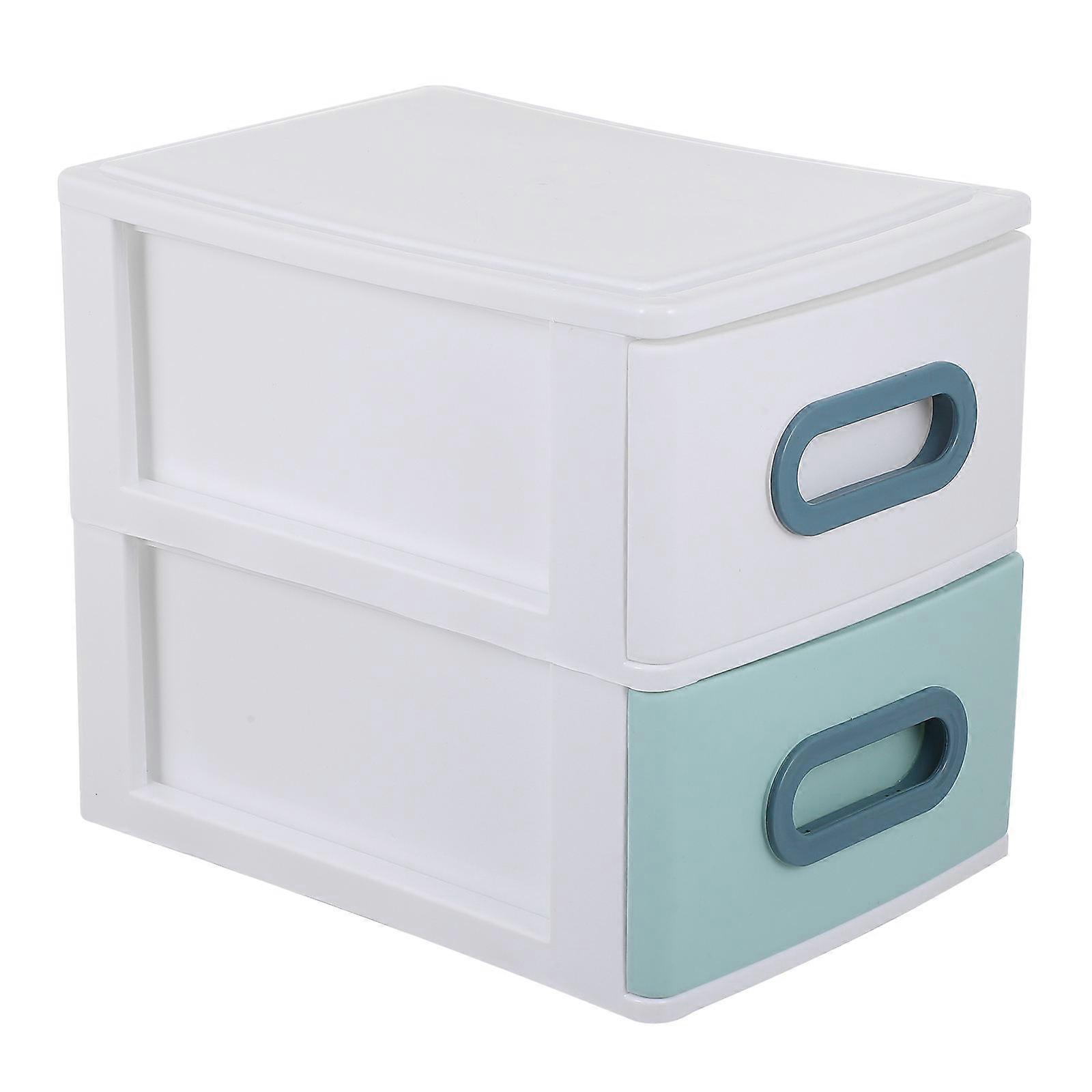 Drawer Type Cosmetic Box Plastic 2Pcs Desktop Storage Box for Makeup