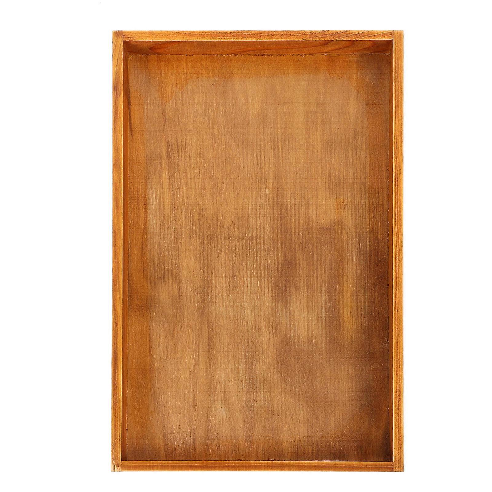 Solid Wood Storage Box for Desktop with 3Pcs Wooden Storage Containers