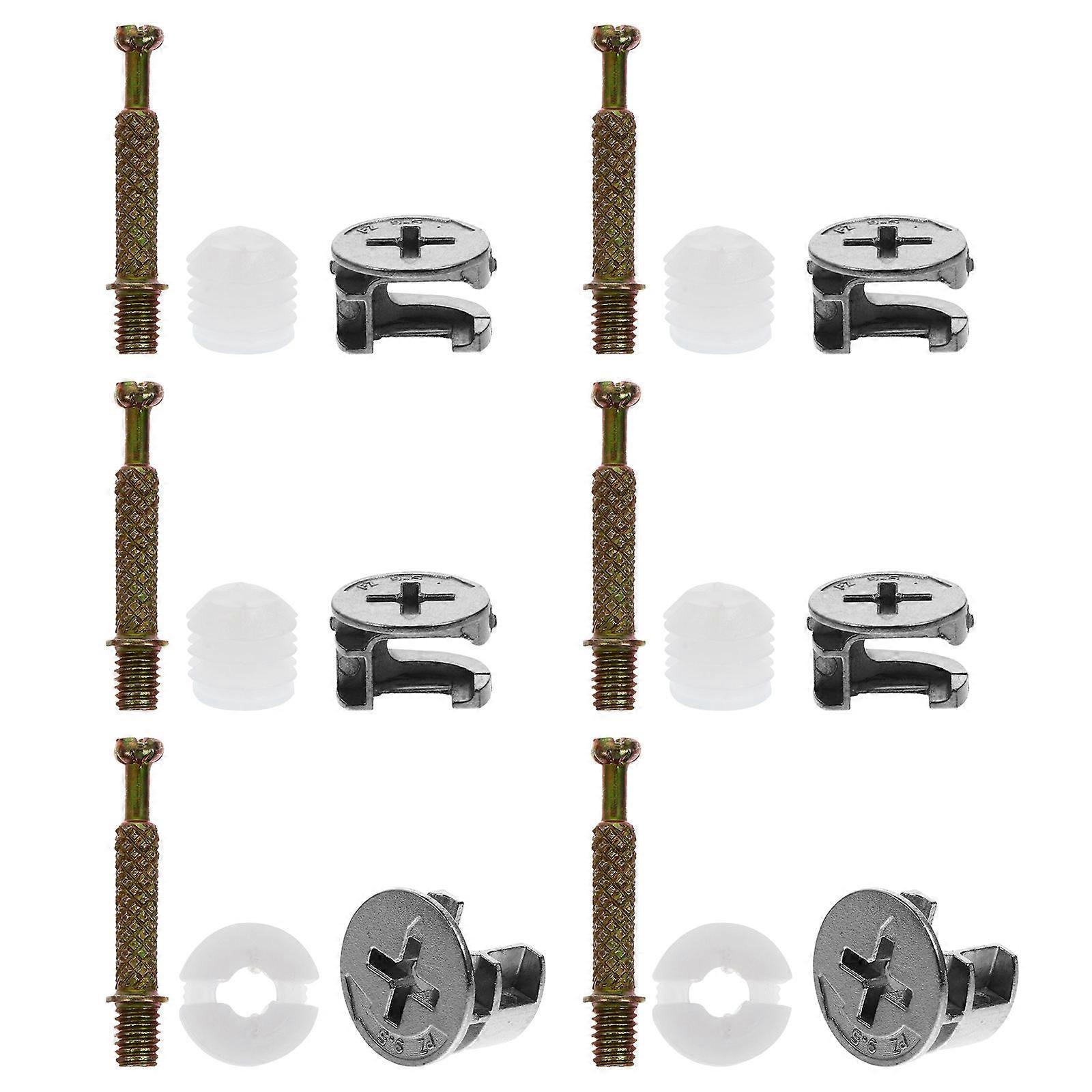 Connector Screw Fasteners Furniture Connectors Silver 1.46X0.95X0.95CM Fixing Daily Use 30Sets