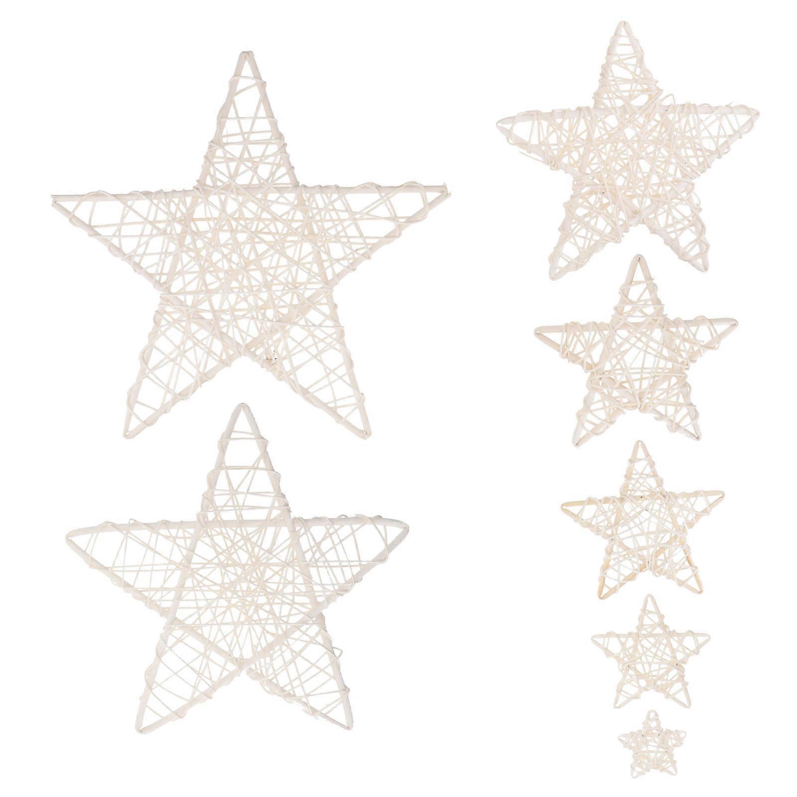 Hand Woven Rattan Five-Pointed Star Decorative Item for Wedding Party 16Pcs