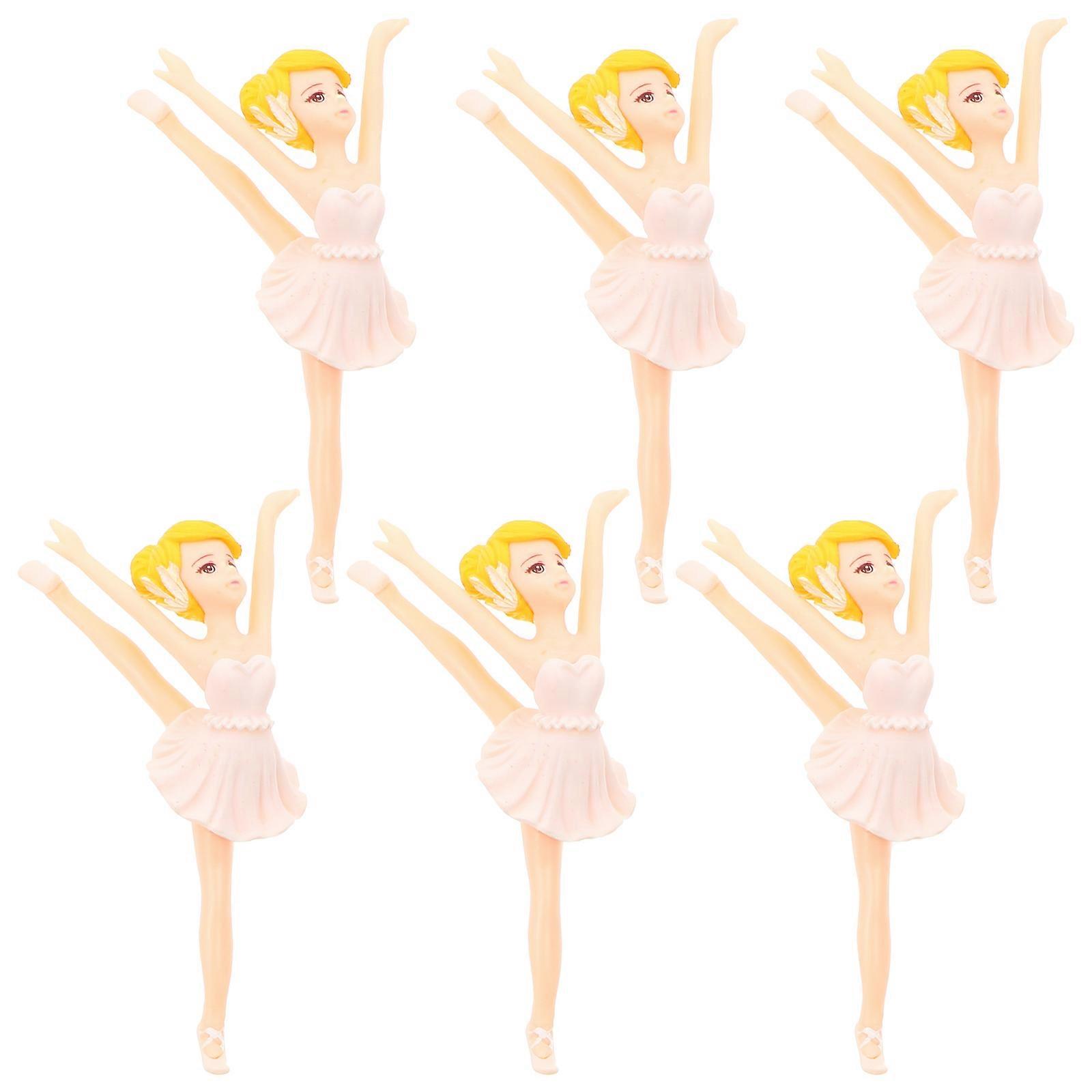 Ballet Girl Keychain Plastic Micro Landscape Decor for 6Pcs