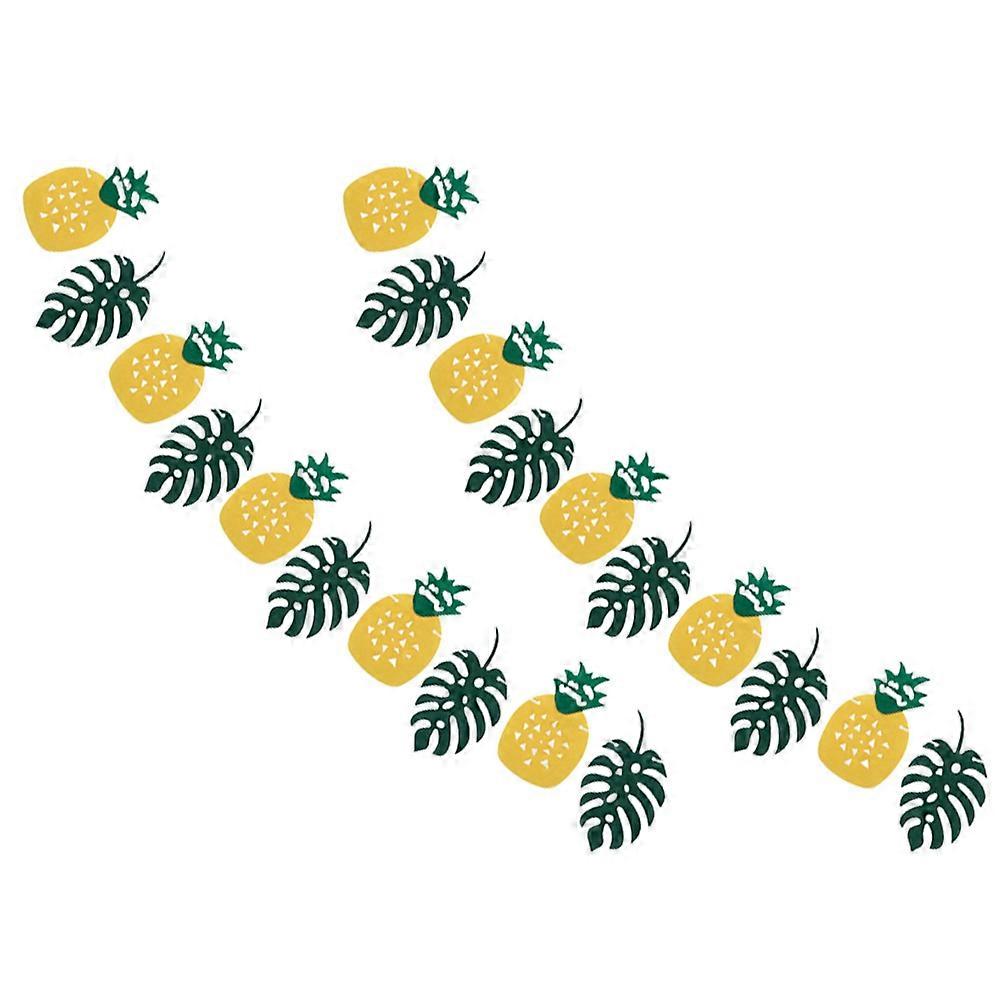 Tropical Party Decorations Pineapple Banner Strings Leaf Garland 4Sets