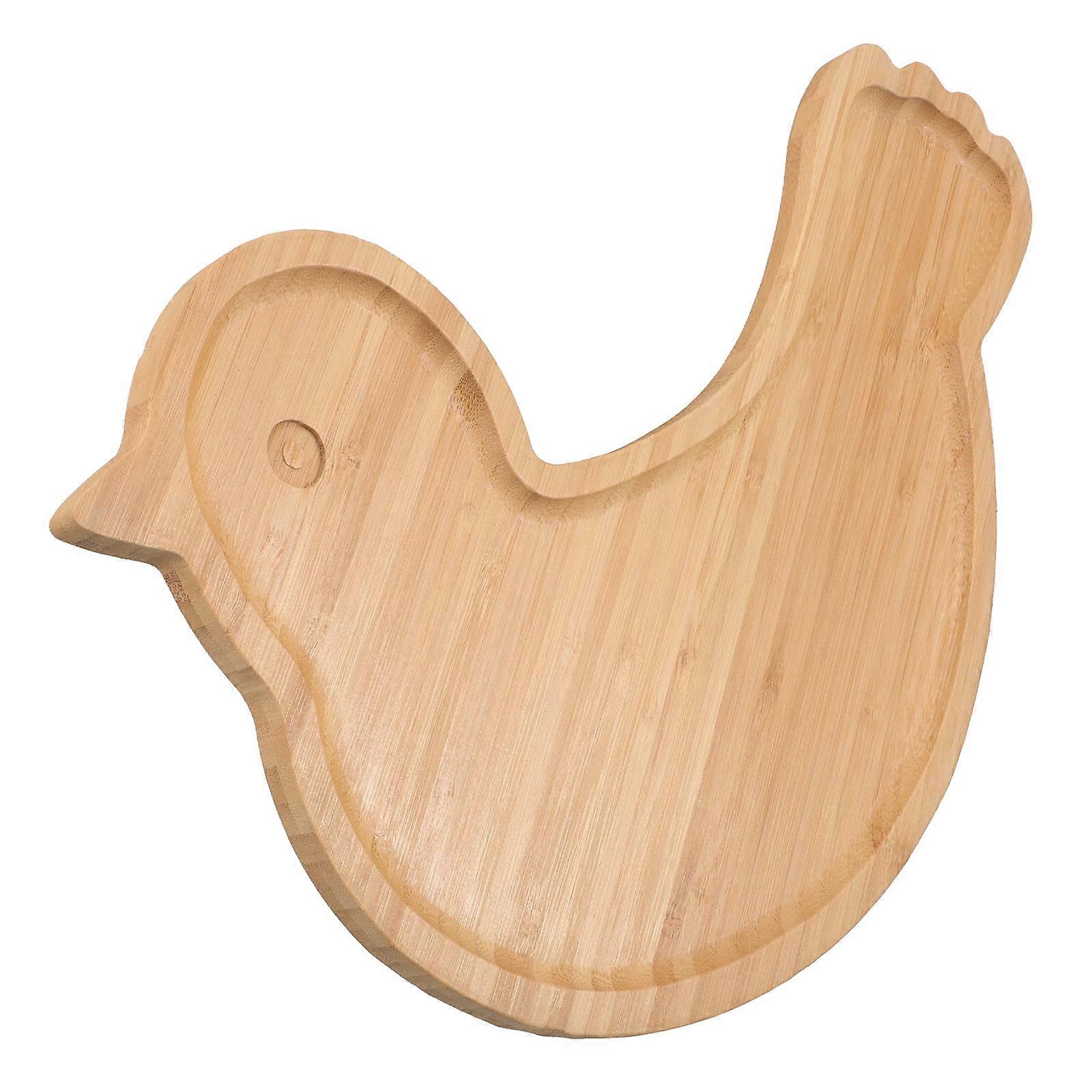 Easter Bamboo Food Tray Bird Shape for Serving Snacks 4Pcs Set
