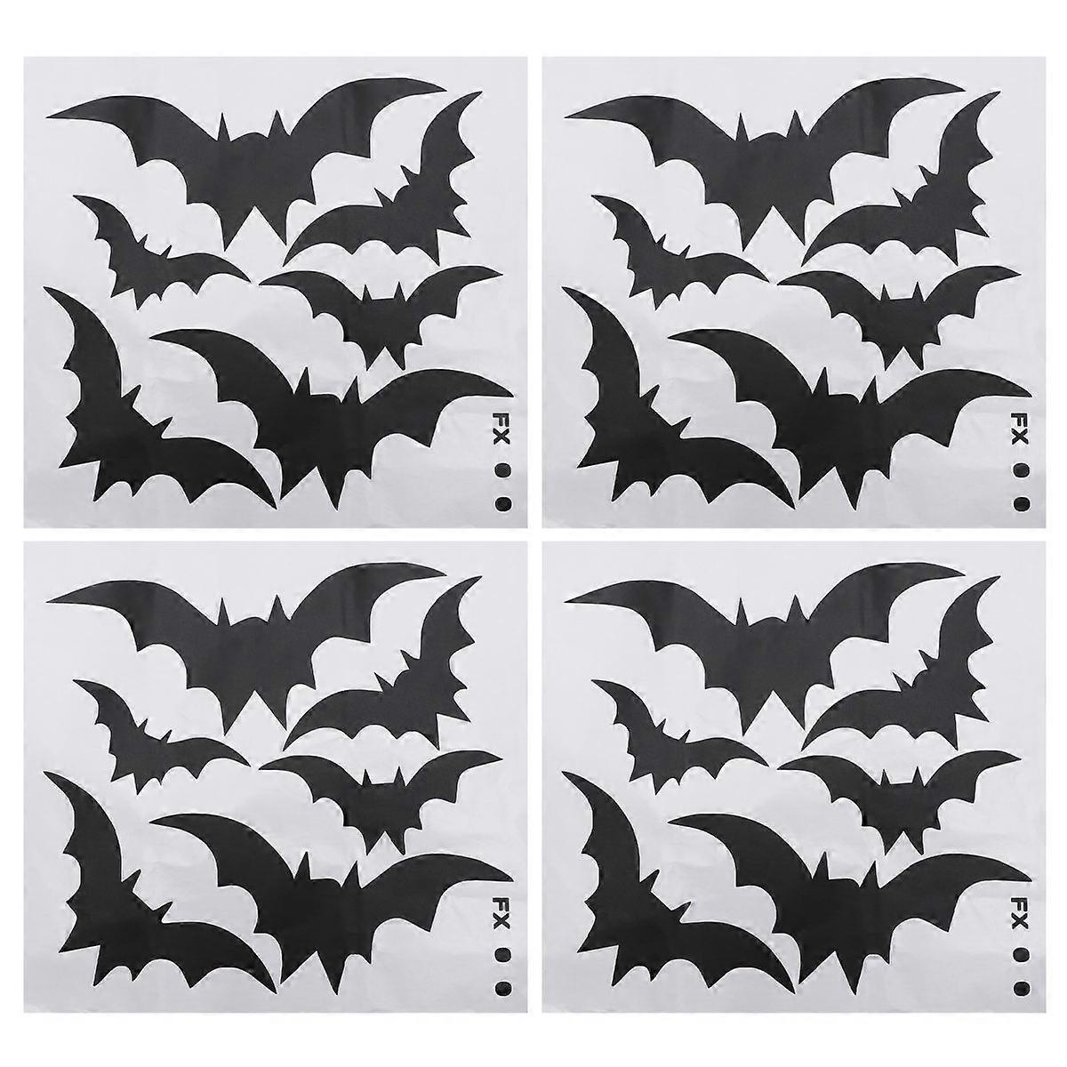 Halloween Decoration Bat Wall Sticker for Decoration 8 Sheets