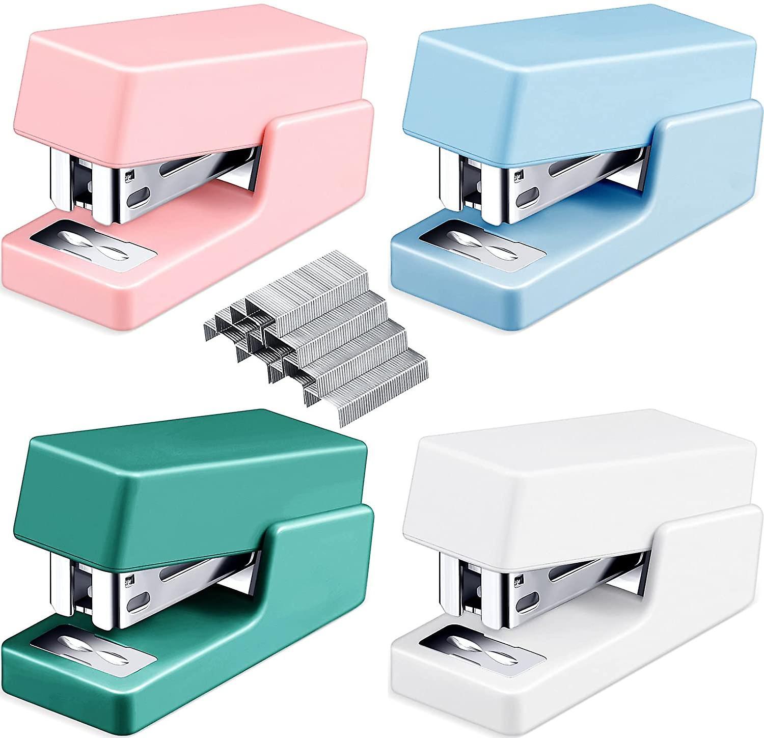 4 Pieces Small Staplers Mini Stapler With Staples Assorted Color Small Stapler With Staples Colorful Tiny Staple