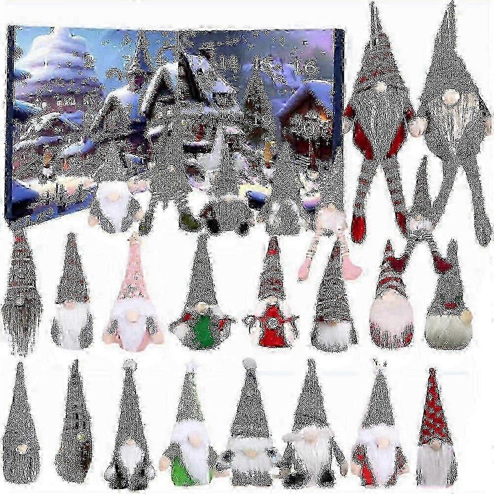2026 Festive Advent Calendar with 24 Plush Gnome Dolls for Holiday Countdown