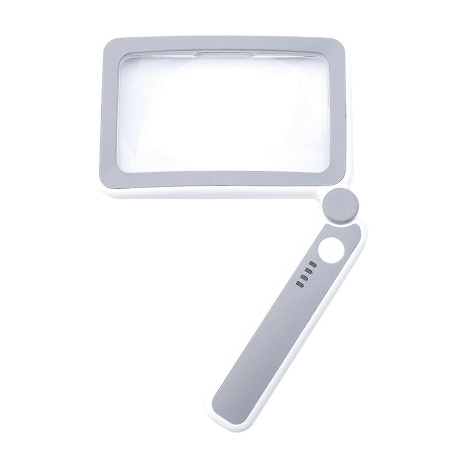 4Times Large Glass With Dimmable LED Foldable LED Light Magnifier For Reading SmallFonts Senior DeskMagnifier LED Light