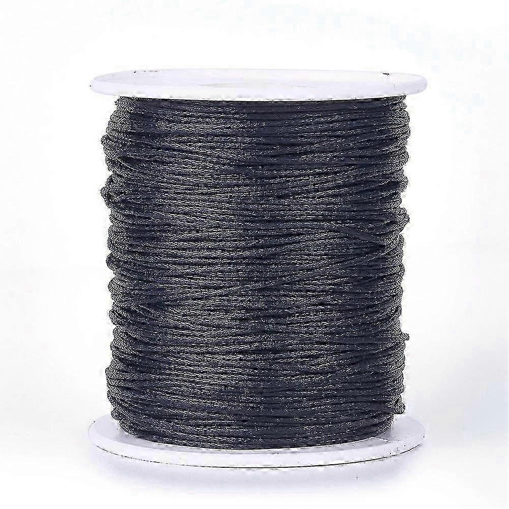 100Yards/ 90m x 1mm Black Waxed Cotton Cord Macrame Waxed Beading Thread String