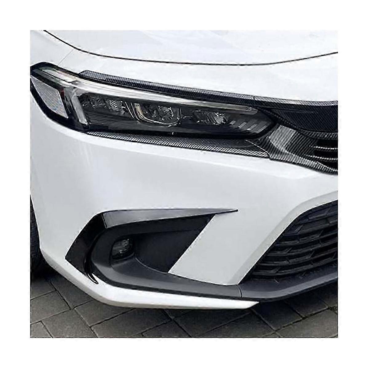 Car Front Bumper Splitter Spoiler Fog Light Canard for 11Th Generation 2021+ Carbon Fiber Pattern