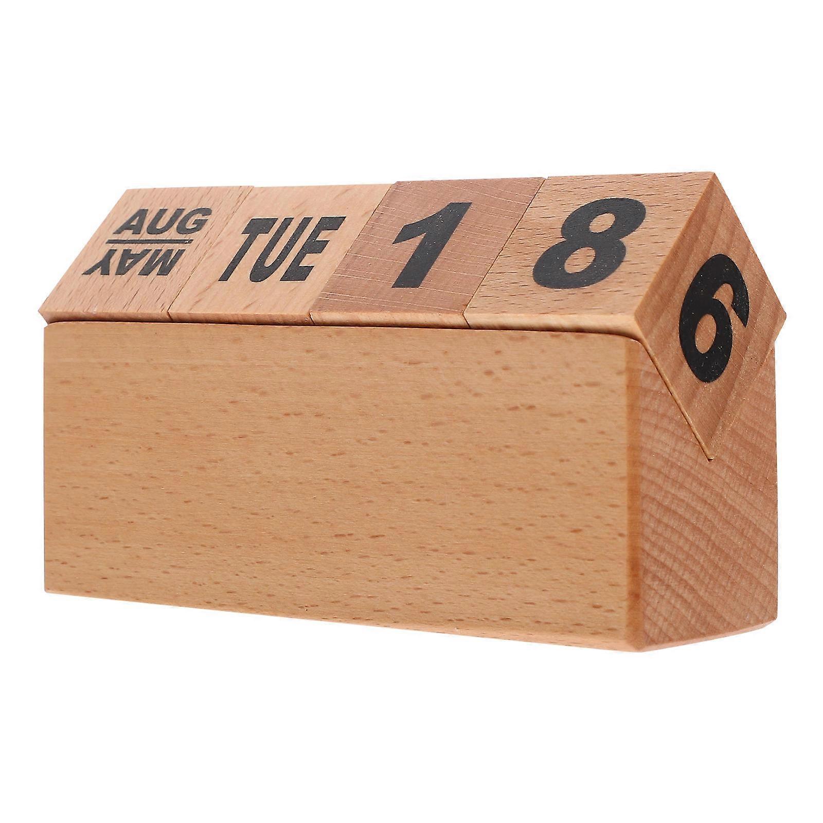 Table Calendar Polishing Smooth Wood Color Calendar Chic Desktop Office Supplies Month Display 1 Set