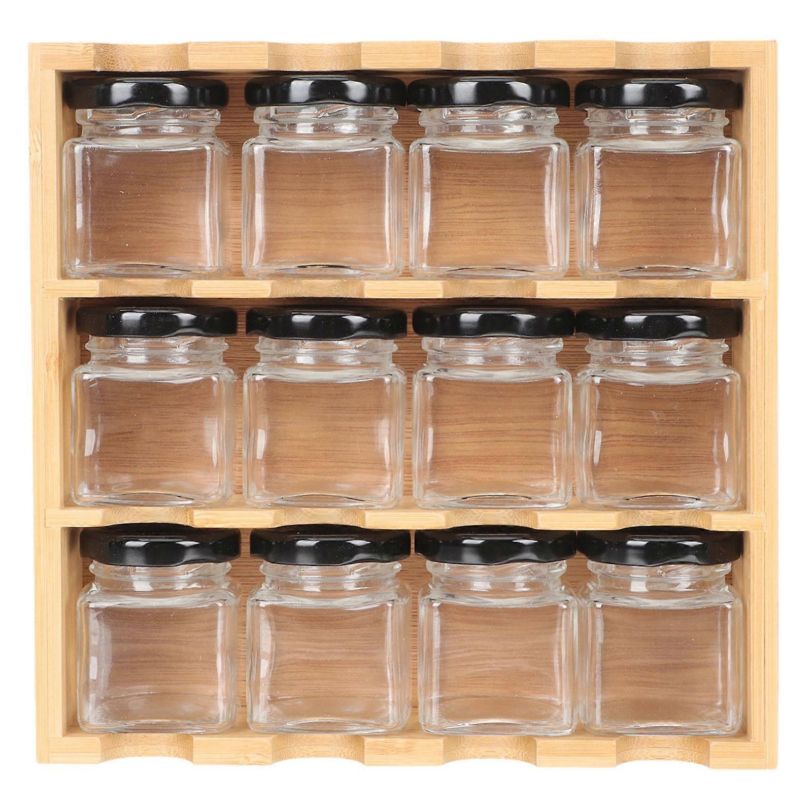 Wooden Seasoning Storage Holder For Household Users Features Simple Design And Offers Large Capacity 2 Sets
