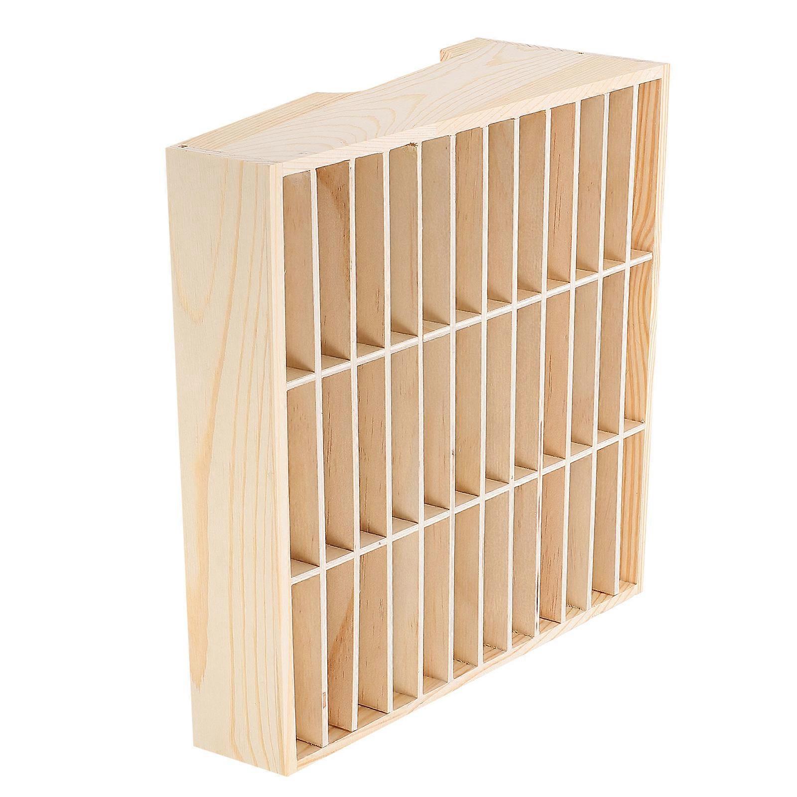 Phone Storage Box Wooden Multi-Grid Phone Organizing Box for Classroom Use