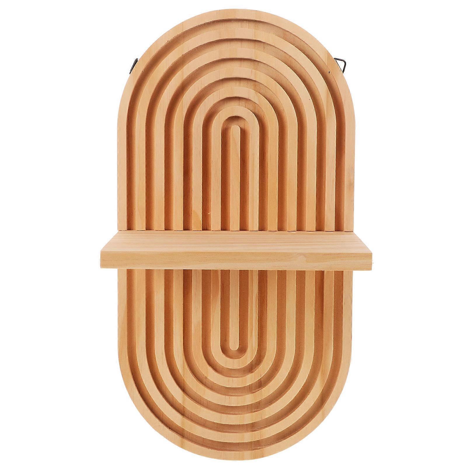 Wooden Boho Wall Shelf Single Layer for Room Decor 3Pcs