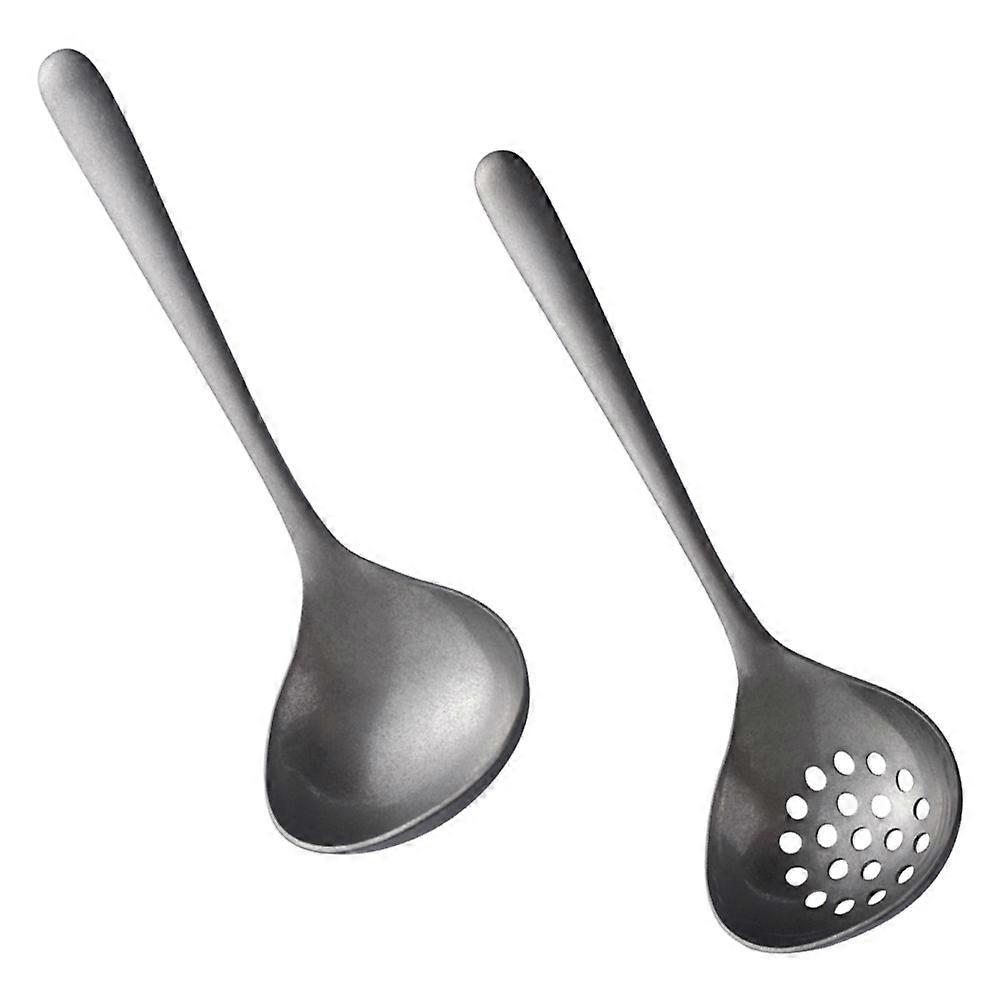 Grey Soup Ladle Skimmer Spoon Set for Cooking with 3 Pieces Included