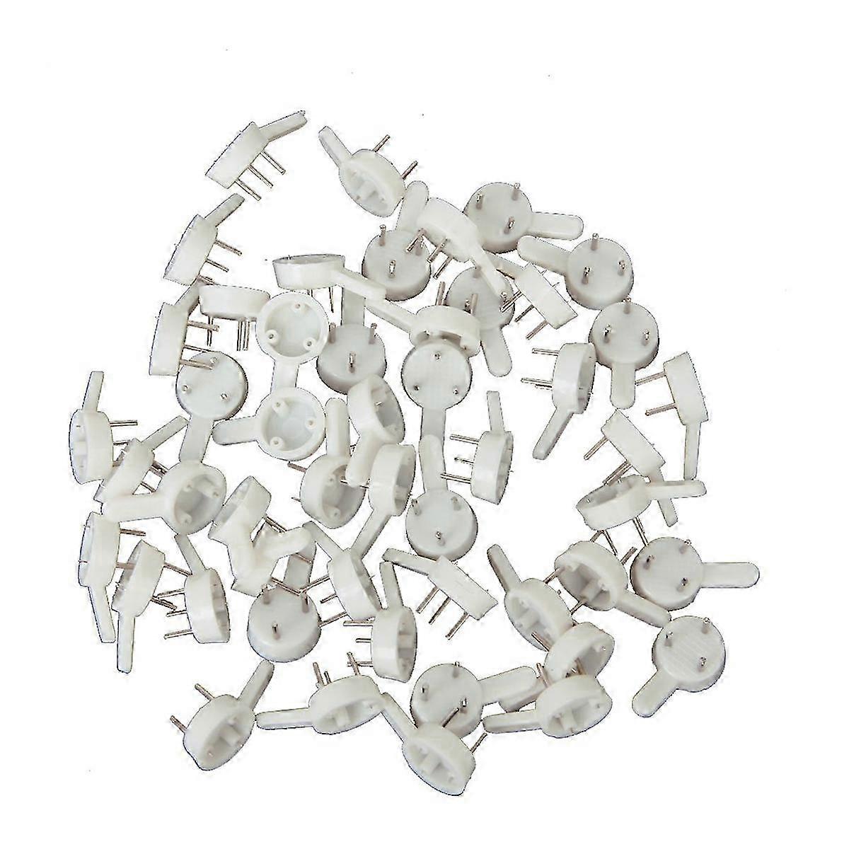 50pcs Small Hard Wall Hooks for Picture Frames, White Plastic Hooks with Needle for Drywall and Brick Walls, No Damage Hanging