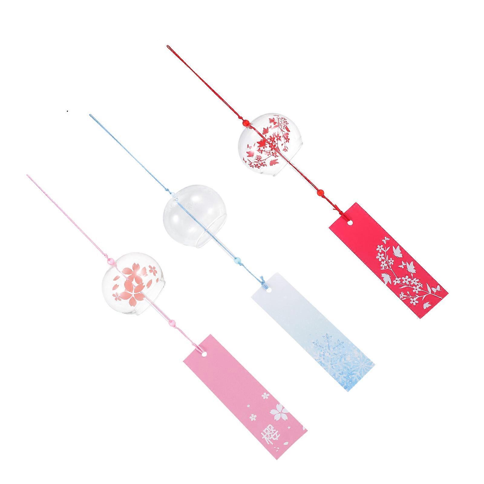 Glass Wind Chimes for Balcony Hanging Decor 6Pcs Creative Wind Bells