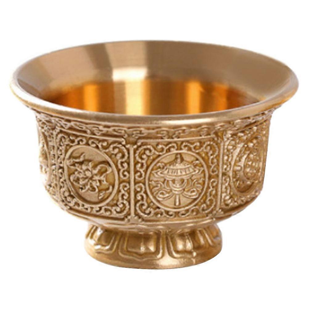 Decorative Water Cup Copper Buddhism Accessory for Household Offering 4Pcs