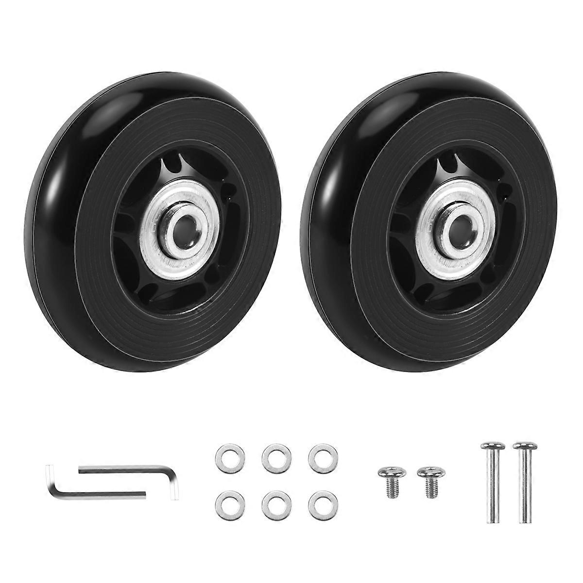 2set Luggage Suitcase / Inline Outdoor Skate Replacement Wheels Black