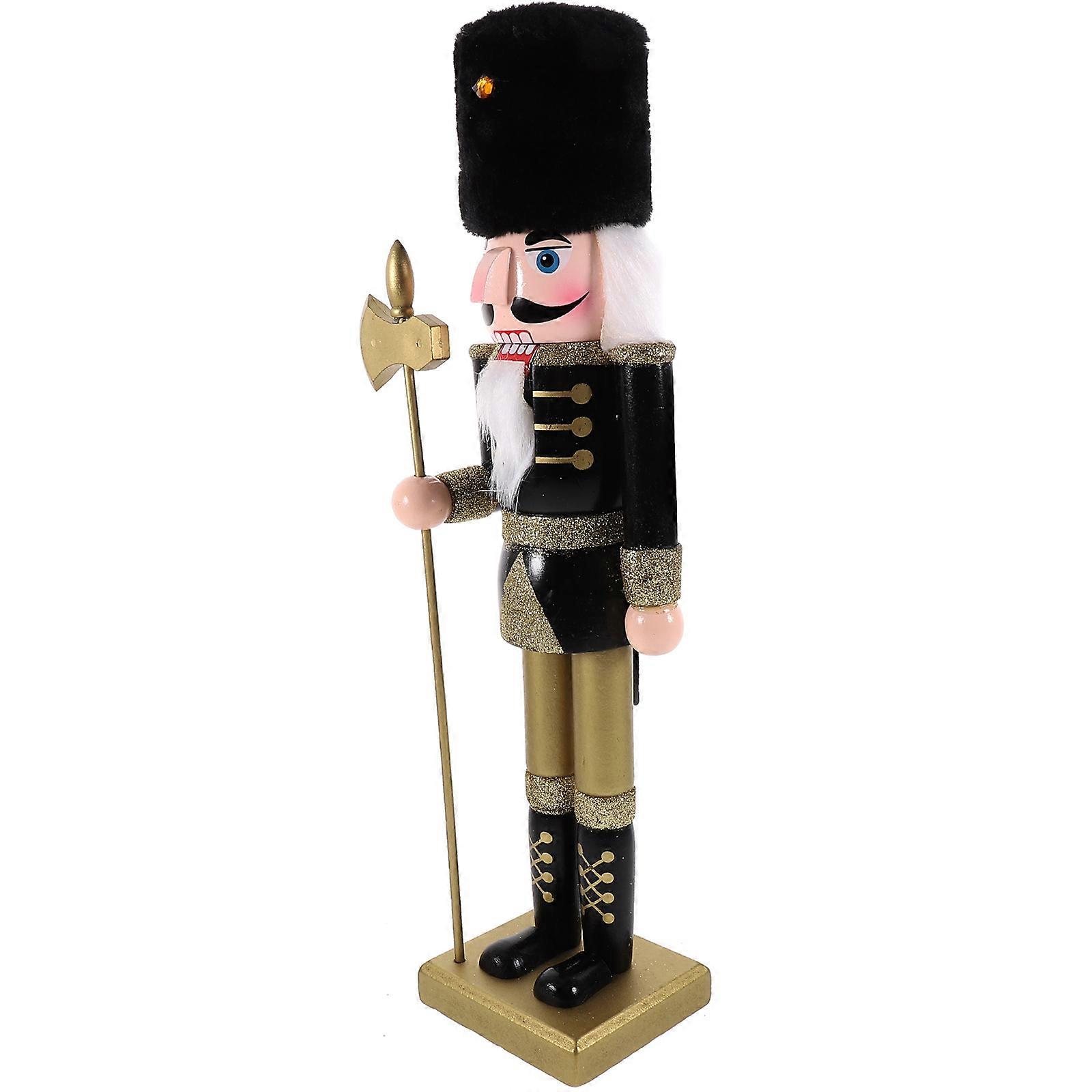 Desktop Wooden Nutcracker Decor Christmas Nutcracker Figure 4Pcs for Decor