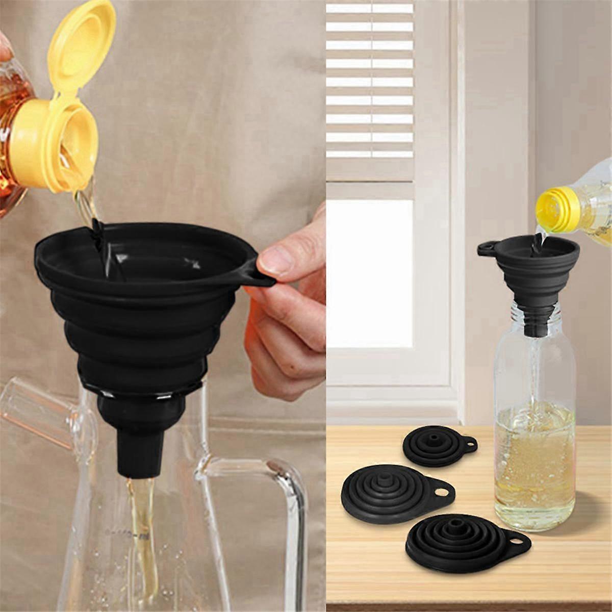 Kitchen Funnel Set 4-Pack, Funnels for Liquid Transfer