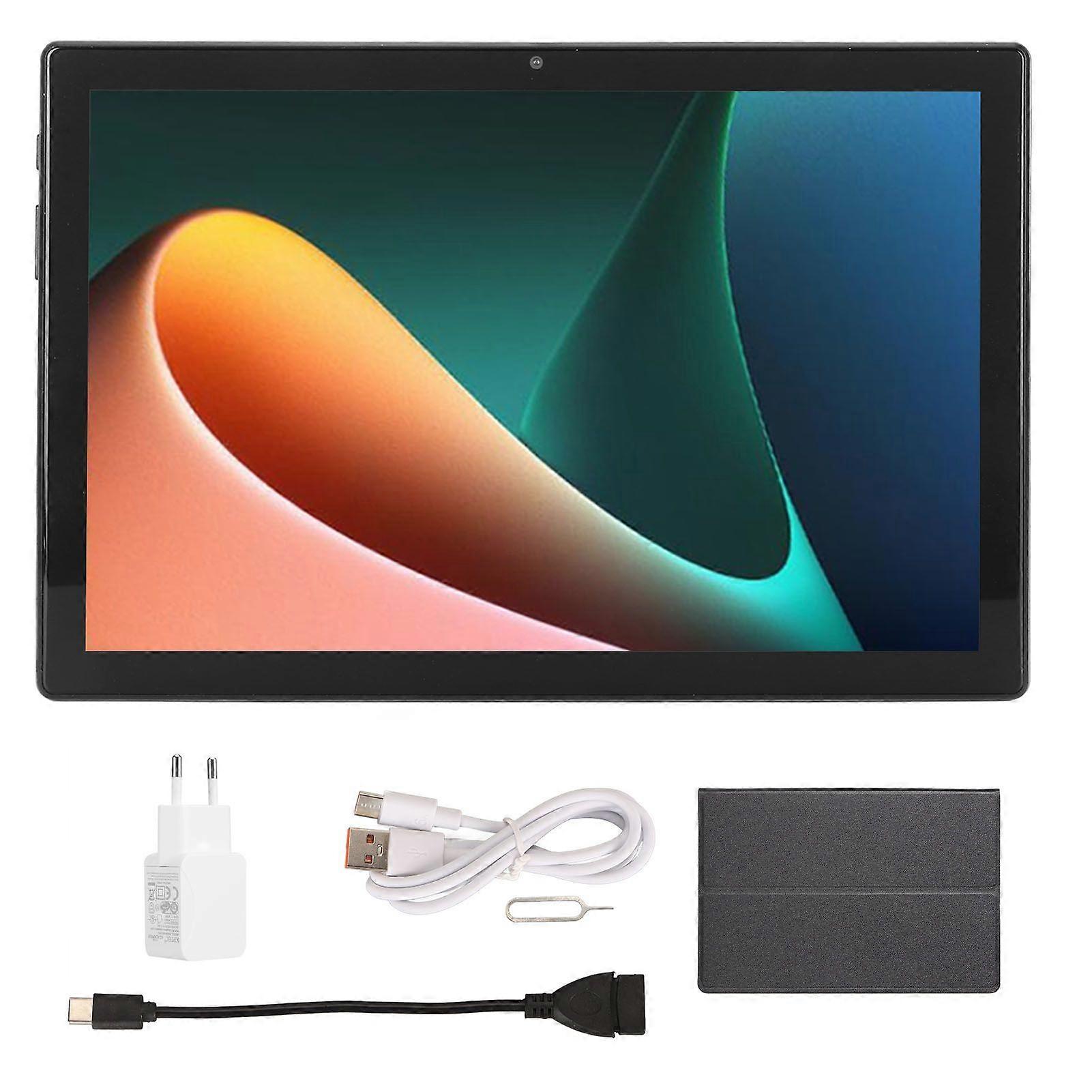 10.1 Inch Tablet for Android 12 8 Core CPU 8GB RAM 256GB ROM 2.4G 5G WiFi 4G Network 7000mAh FHD Tablet with Case 100240V EU Plug