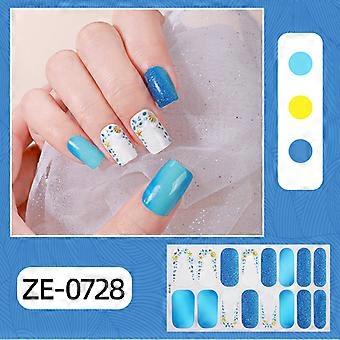 Neue 16-finger Französisch maniküre film nagel aufkleber heißer verkauf einfache zwiebel rosa polka dot nail art aufkleber ZE-0728 bare stück + nagel datei