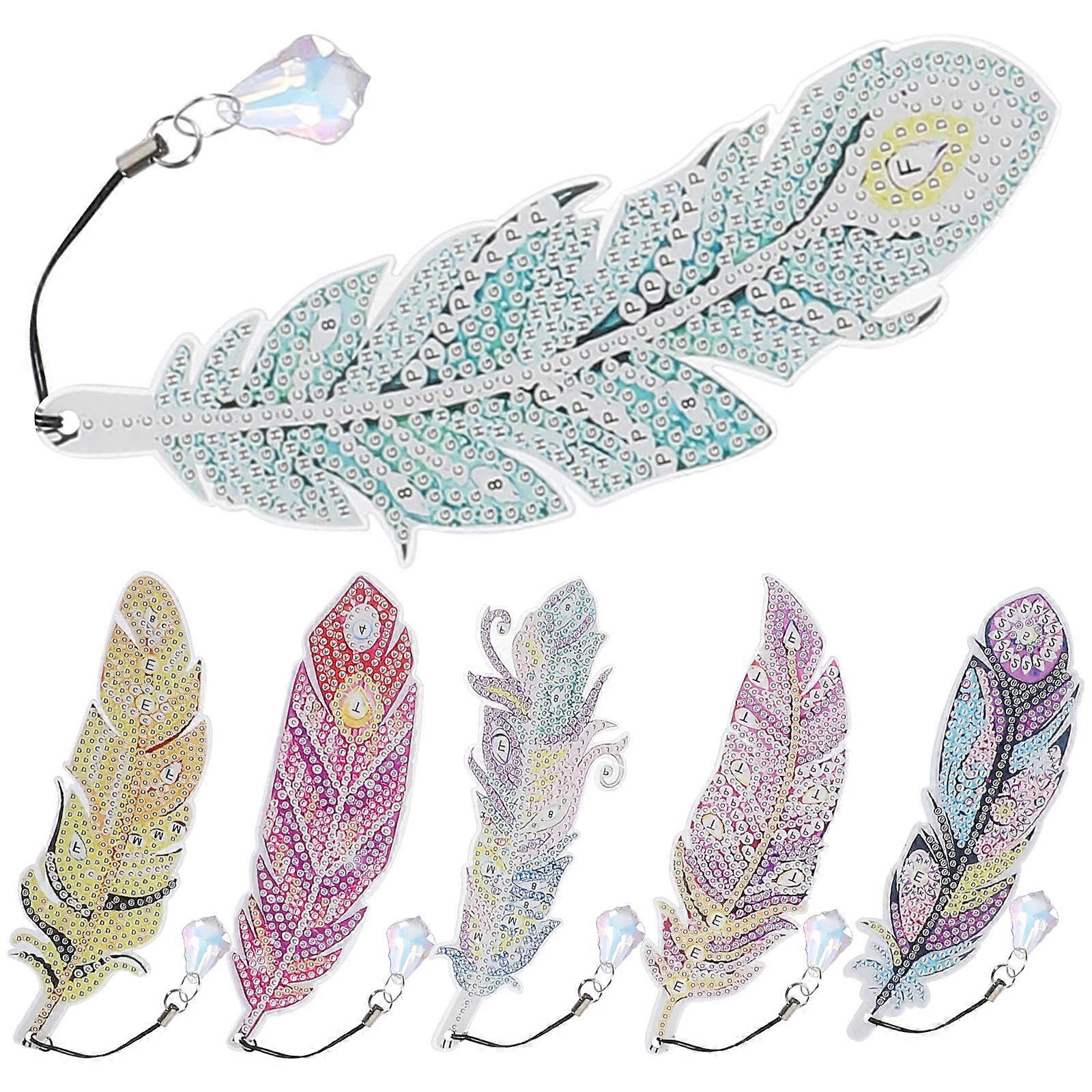 Art Bookmarks Acrylic Plume for Reading Use 4Sets DIY Craft