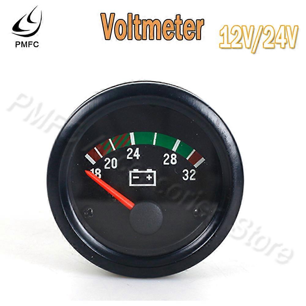 Compatible PMFC 2" 52mm Car Meter Volt Gauge Voltage Meter 8 16v/18 32v Pointer 12v/24v Universal