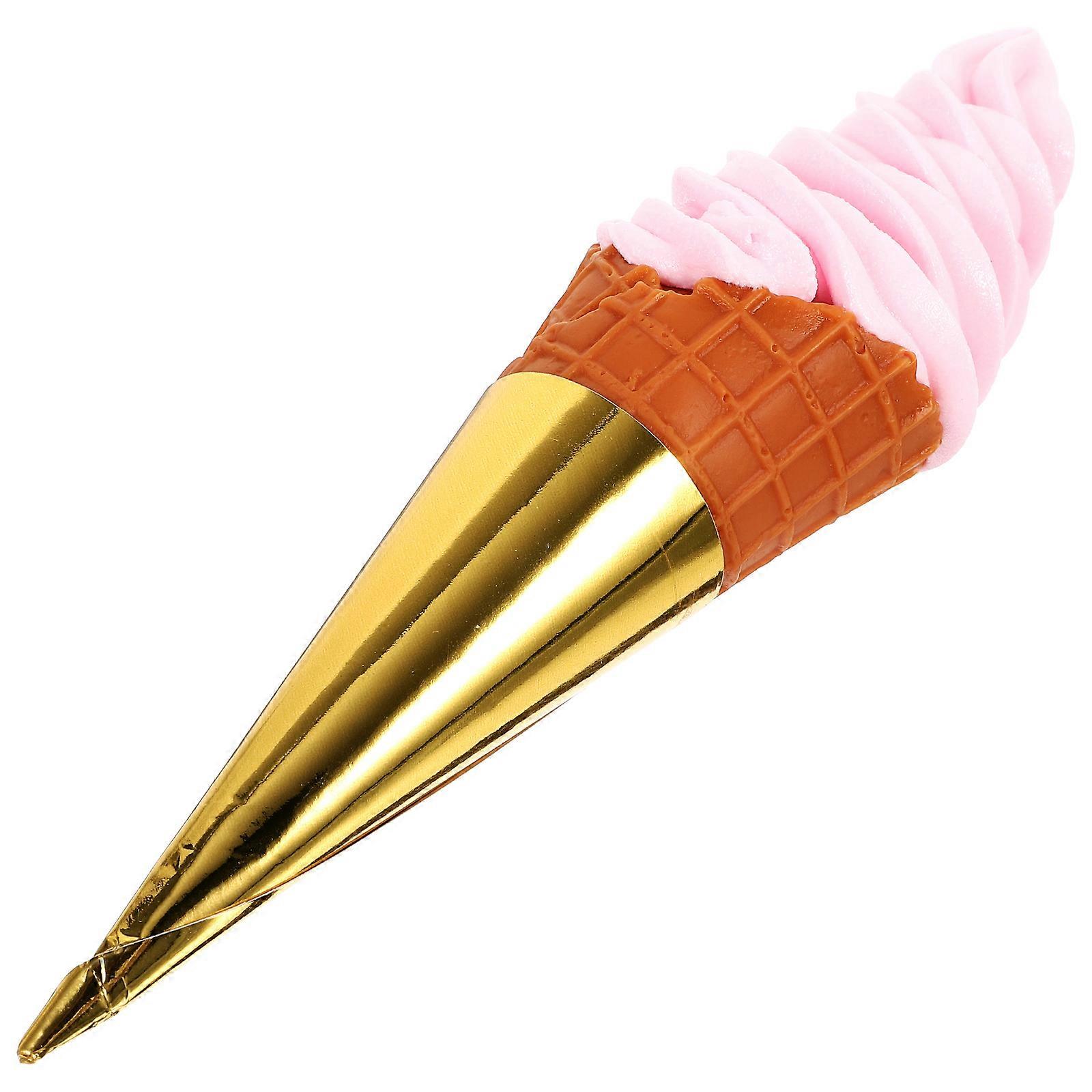 3Pcs Pink Fake Ice Cream Model for Decor Artificial Ice Cream Cone Display