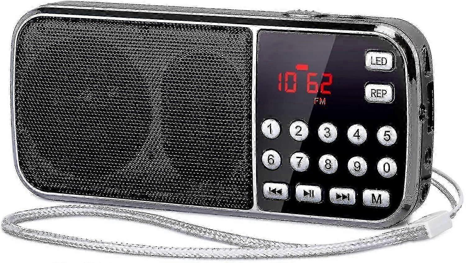 Portable Bluetooth Radio With Led Torch Rechargeable Battery Powered