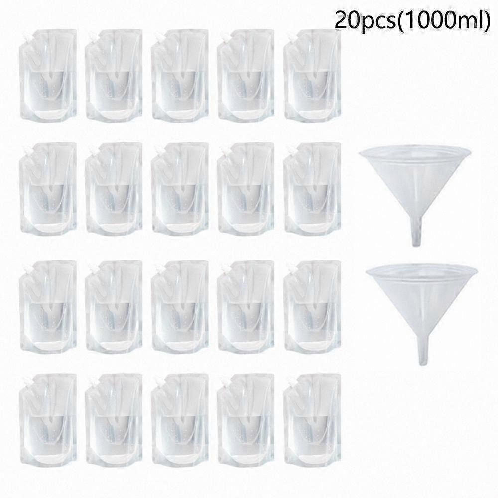 20 Pack Reusable Drink Pouches for Outdoor Events Transparent Portable Beverage Flasks