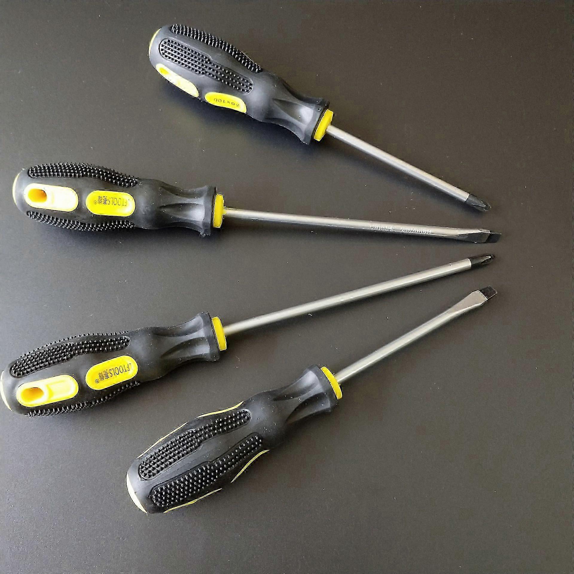 4 Piece Screwdriver Set, 2 Styles - Slotted and Phillips, 2 Sizes - 4inch/6inch