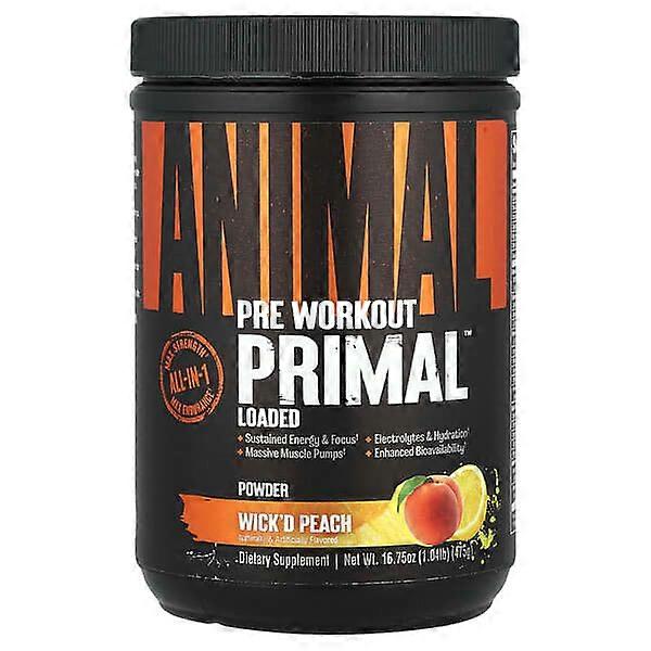 Animal, Pre Workout PrimalÃÂÃÂÃÂÃÂ¢ÃÂÃÂÃÂÃÂÃÂÃÂÃÂÃÂ¢ Powder, Wick'd Peach, 1.04 lb (475 g)