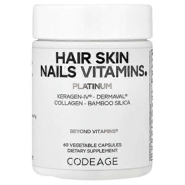 Codeage, Hair Skin Nails Vitamins, Platinum, 60 Vegetable Capsules